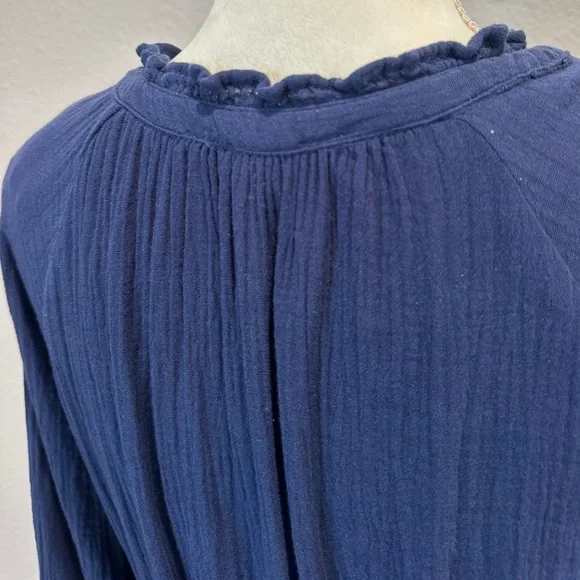 Women's Navy Long Sleeve Midi Dress - Picture 6 of 7